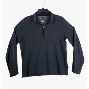 Hugo Boss Black Label 1/4 Zip Pullover Shirt Sweatshirt Mens L Charcoal Gray LS